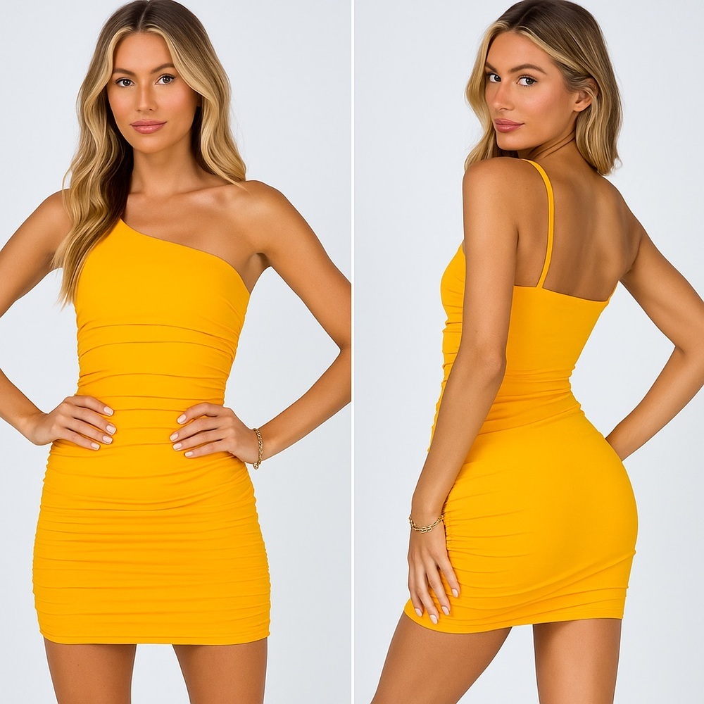 Princess Polly Orange Ruched Mini Dress